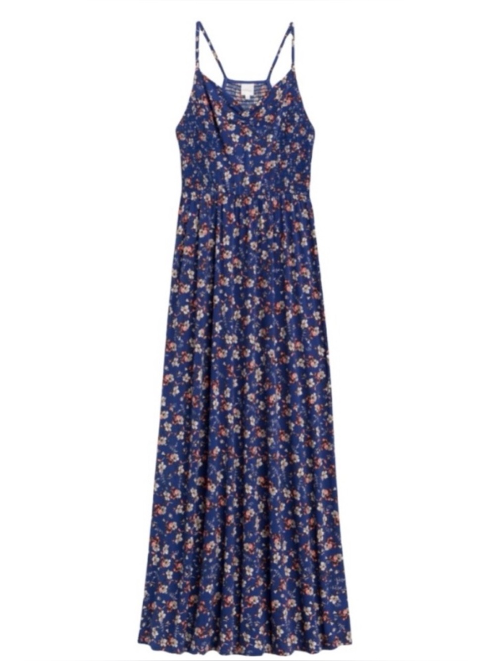 Kaileigh Navy Orange & Tan Floral V-Neck Maxi Dress Womens 1X